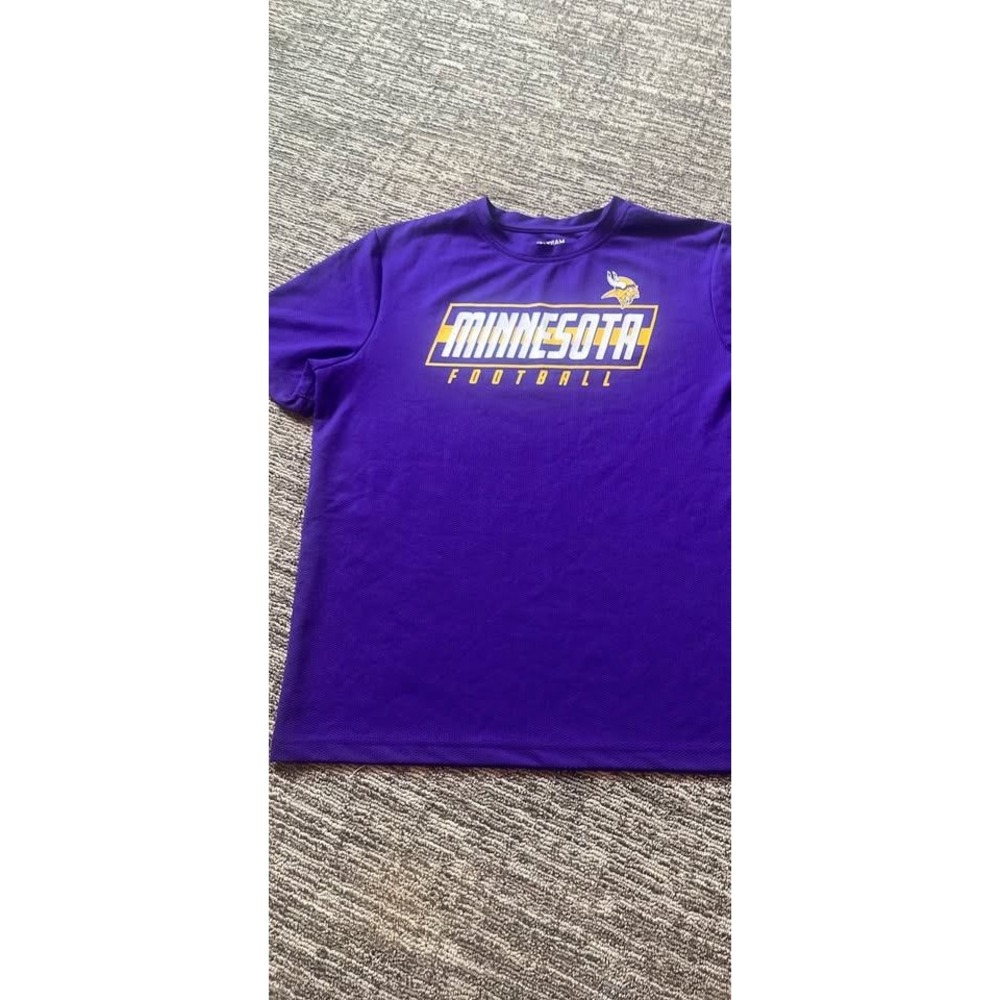 NFL Team Apparel Minnesota Vikings Football Shirt Purple Mens Large Performance